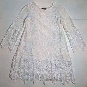 New York Laundry for Boohoo White Boho Lace MIDI Dress Medium
